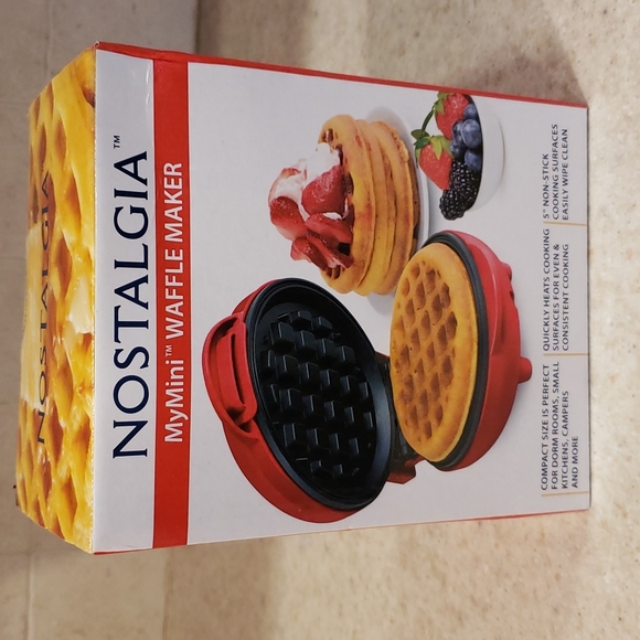 Nostalgia Kitchen Nostalgia Mini Mymini Waffle Maker Red Electric